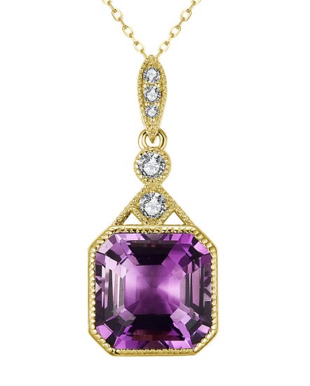 AMETHYST DIAMOND PENDANT (TP2987)
